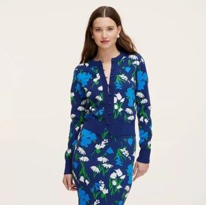 Kate Spade New York Women's Mixed Floral Cardigan - Blue/Green/White XS